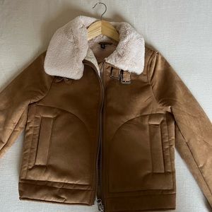 H&M tan shearling jacket (xs) - never worn